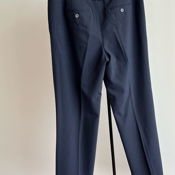 Ann Taylor Stretch wool blend dress pant black flat front straight leg lined 6 - Picture 9 of 11